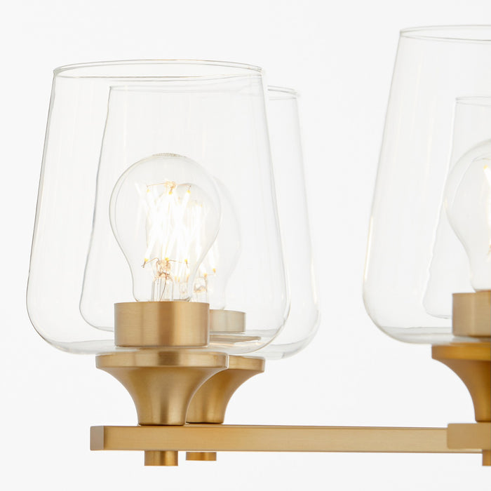 Quorum 658-8-80 Eight Light Chandelier, Aged Brass