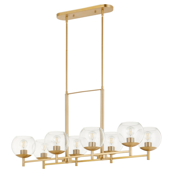 Quorum 688-8-80 Eight Light Chandelier, Aged Brass
