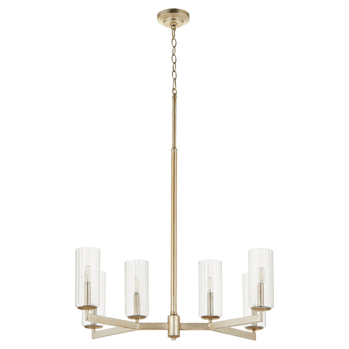 Quorum 674-6-60 Six Light Chandelier, Aged Silver Leaf