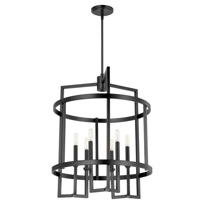 Quorum 8174-6-59 Six Light Entry, Matte Black