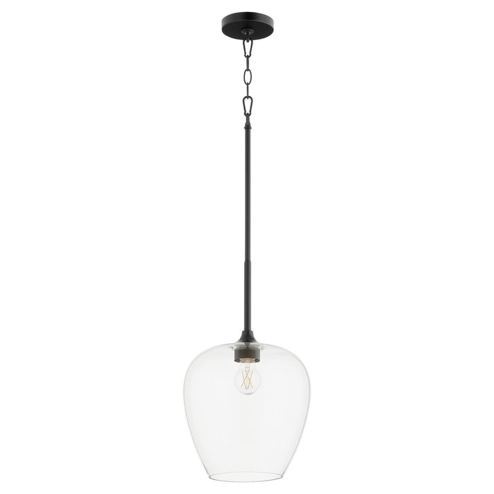 Quorum 858-59 One Light Pendant, Matte Black