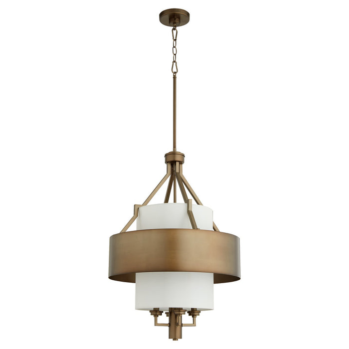 Quorum 872-81 Four Light Pendant, Dark Brass