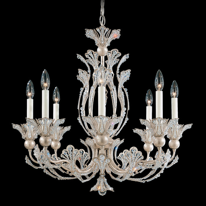 Schonbek 7866-48S Eight Light Chandelier, Antique Silver