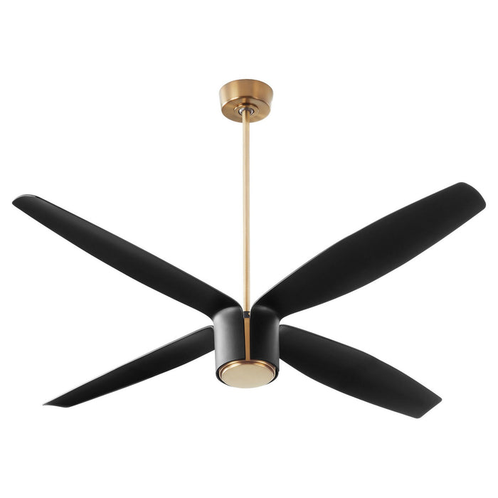Oxygen 3-116-4015 60" Ceiling Fan, Aged Brass W/ Black Blades