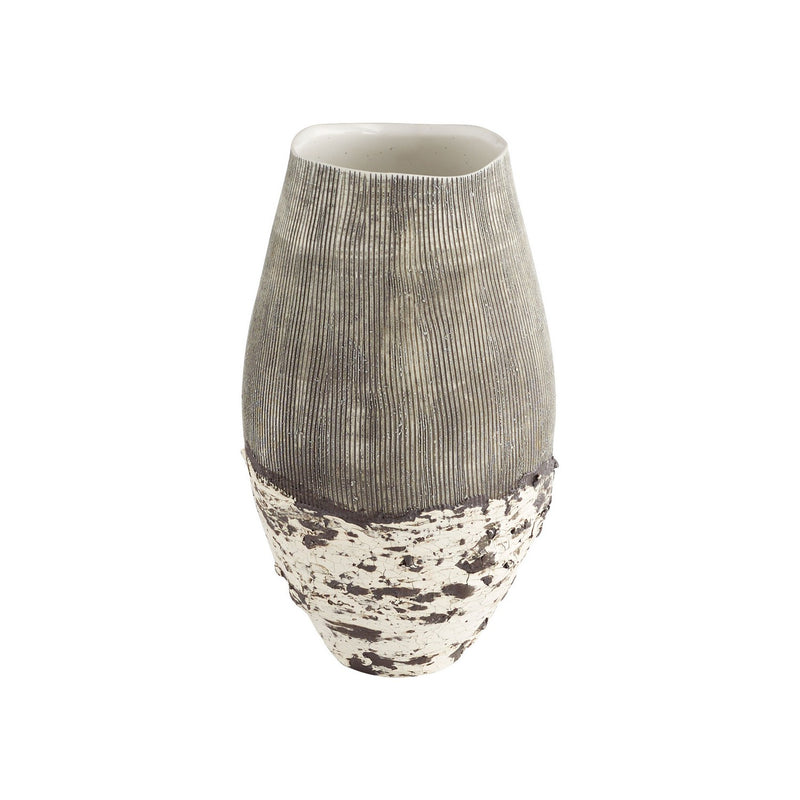 Cyan 11411 Vase, Off White And Brown