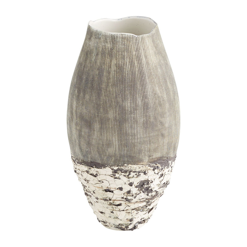 Cyan 11412 Vase, Off White And Brown