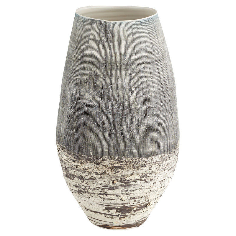 Cyan 11413 Vase, Off White And Brown