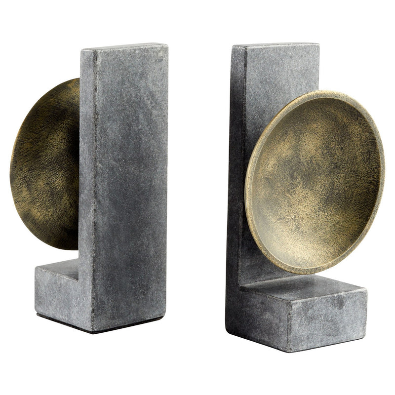 Cyan 11500 Bookends, Black And Brass