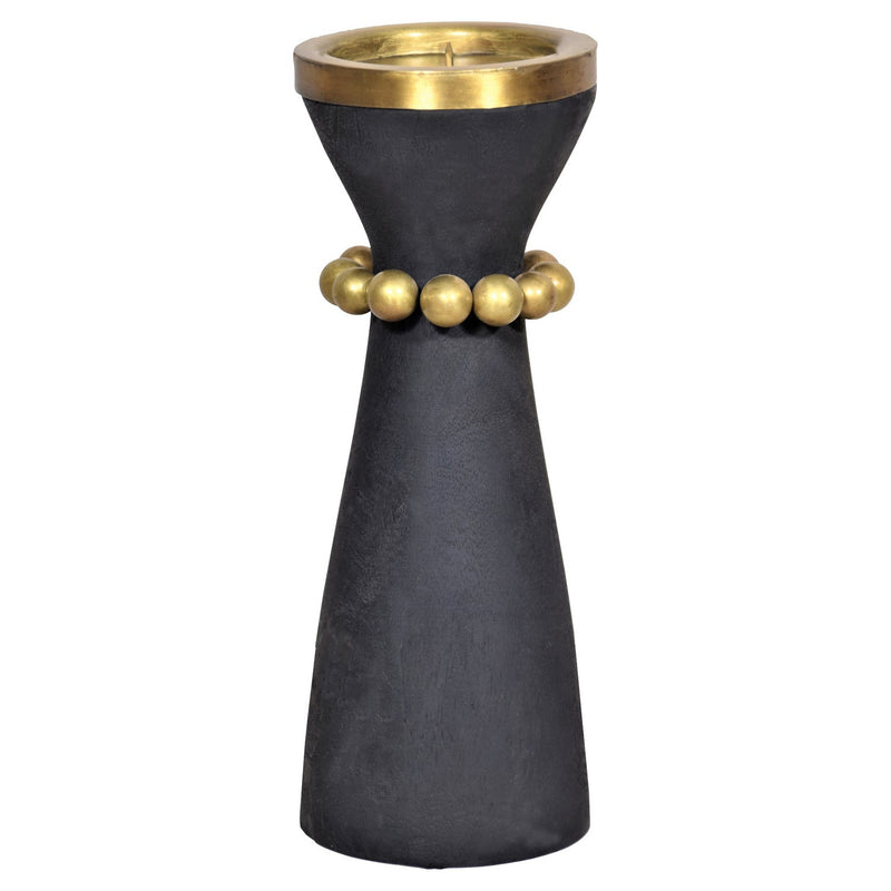 Cyan 11515 Candleholder, Antique Brass And Black
