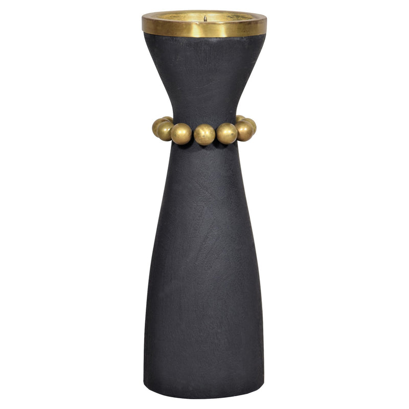Cyan 11516 Candleholder, Antique Brass And Black