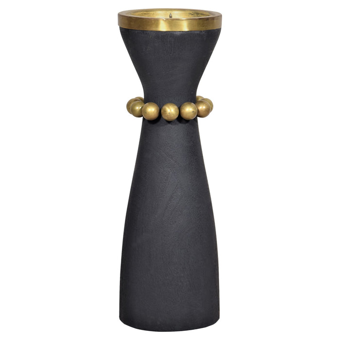 Cyan 11516 Candleholder, Antique Brass And Black
