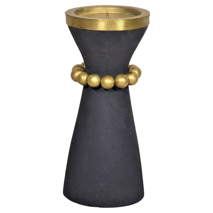 Cyan 11514 Candleholder, Antique Brass And Black