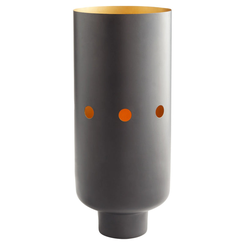 Cyan 11522 Vase, Black And Brass
