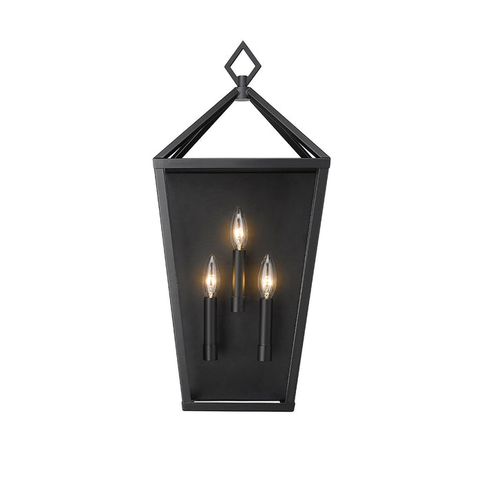 Millennium 2533-PBK Three Light Outdoor Wall Sconce, Powder Coated Black