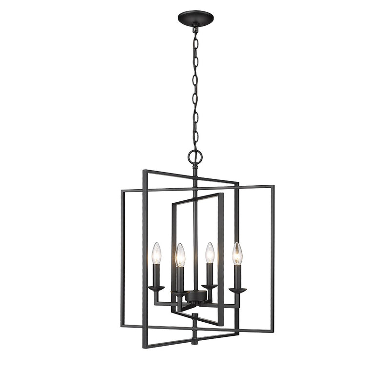 Millennium 3231-MB Four Light Pendant, Matte Black