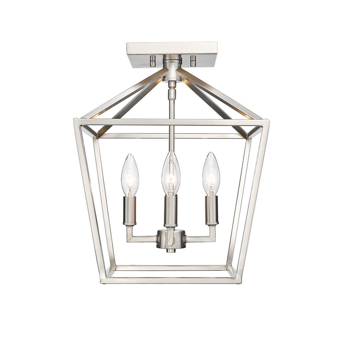 Millennium 3334-SN Four Light Semi Flush Mount, Satin Nickel