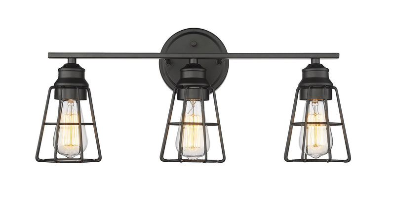 Millennium 3383-MB Three Light Vanity, Matte Black