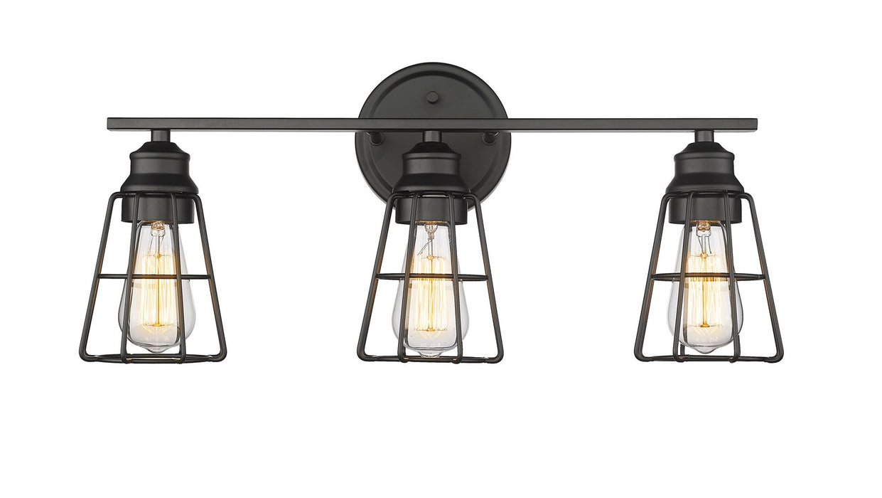 Millennium 3383-MB Three Light Vanity, Matte Black