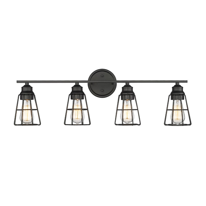 Millennium 3384-MB Four Light Vanity, Matte Black