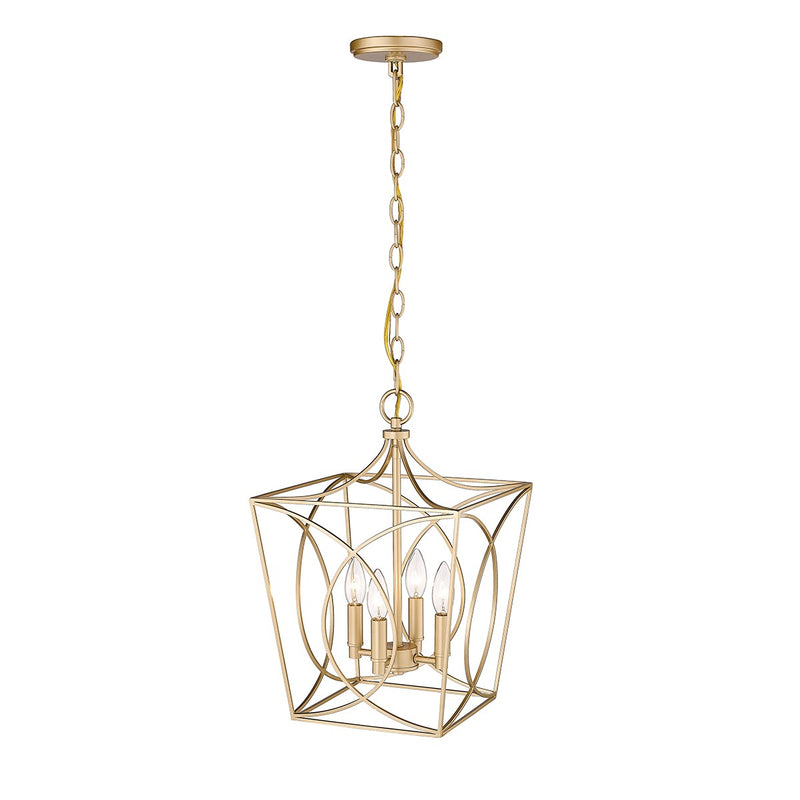 Millennium 4001-PMG Four Light Pendant, Painted Modern Gold