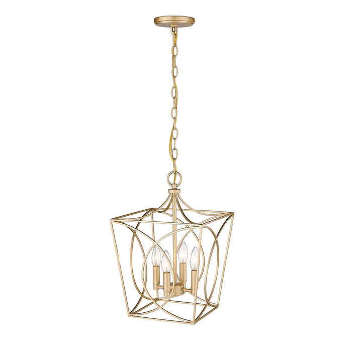 Millennium 4001-PMG Four Light Pendant, Painted Modern Gold