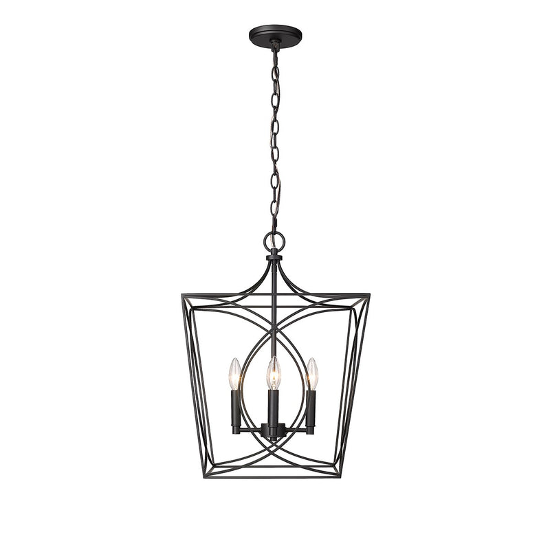 Millennium 4002-MB Four Light Pendant, Matte Black