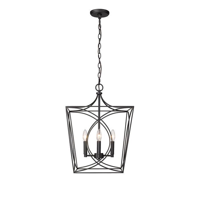 Millennium 4002-MB Four Light Pendant, Matte Black