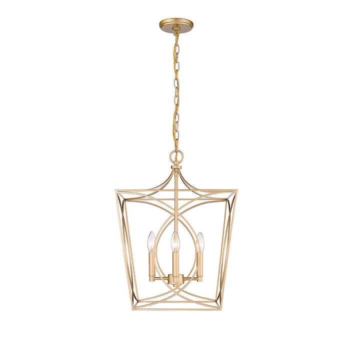 Millennium 4002-PMG Four Light Pendant, Painted Modern Gold