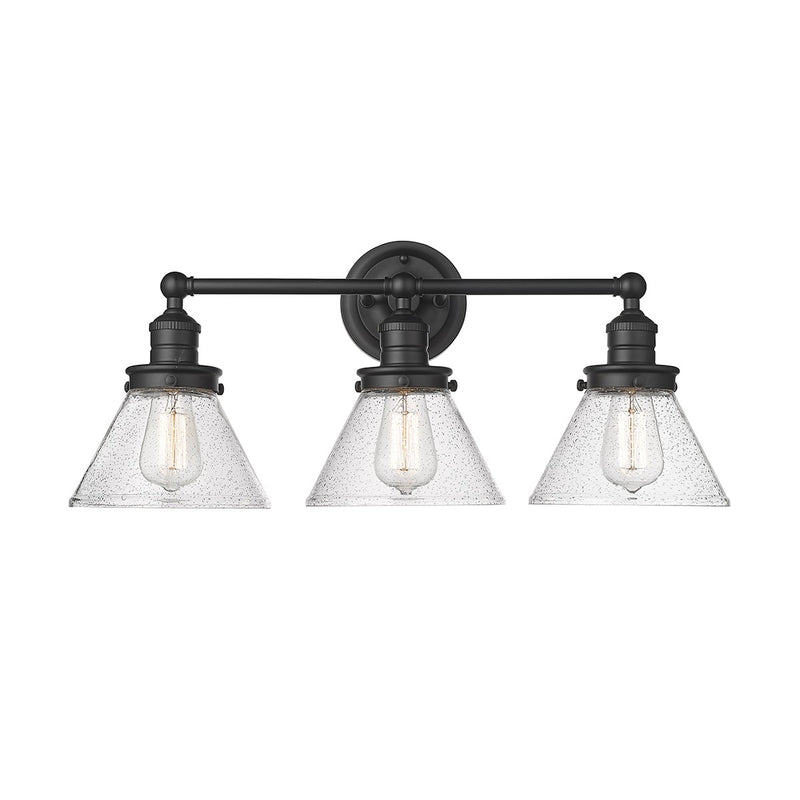 Millennium 4143-MB Three Light Vanity, Matte Black