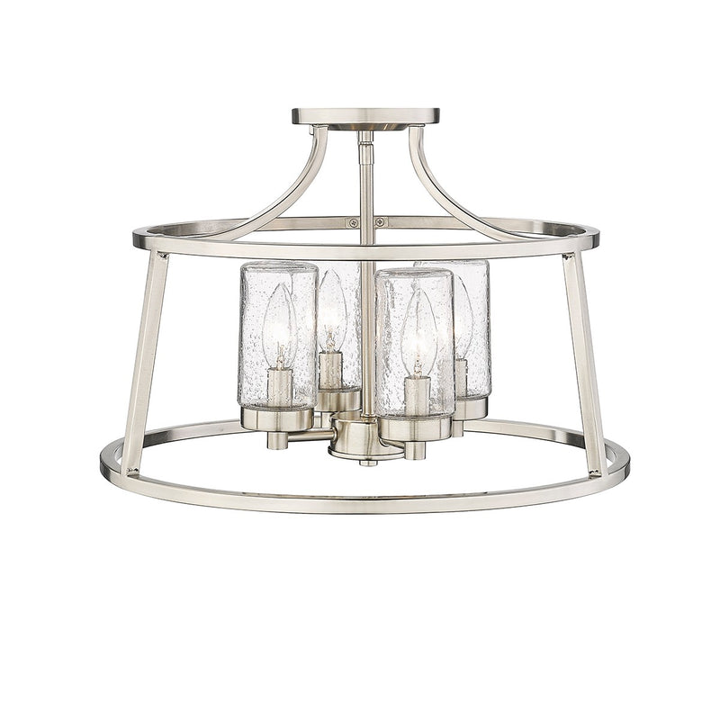 Millennium 4184-BN Four Light Semi Flush Mount, Brushed Nickel