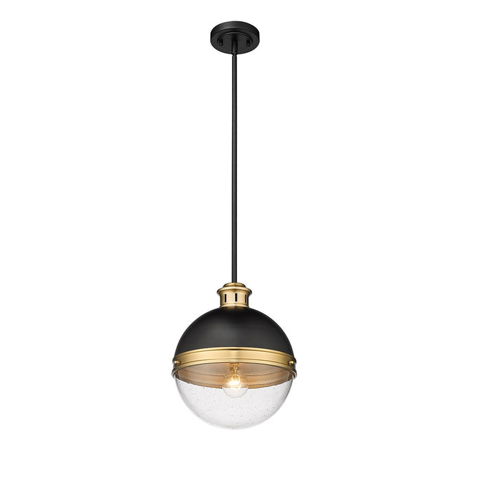 Millennium 4257-MB/AB One Light Pendant, Matte Black/ Aged Brass
