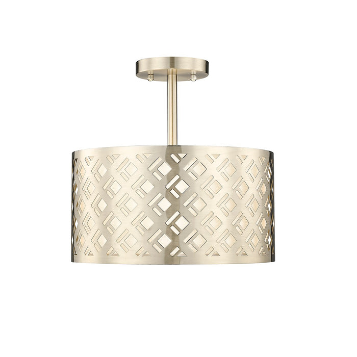 Millennium 4292-MG Two Light Semi Flush Mount, Modern Gold