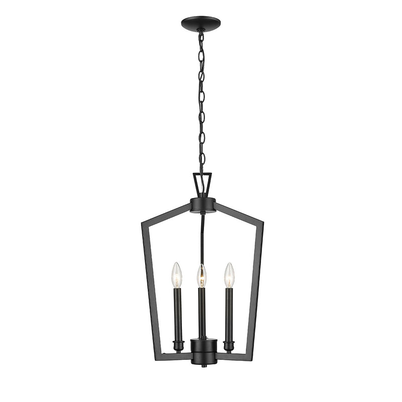 Millennium 4523-MB Three Light Pendant, Matte Black