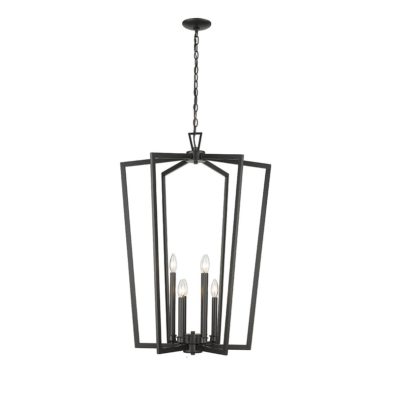 Millennium 4526-MB Six Light Chandelier, Matte Black
