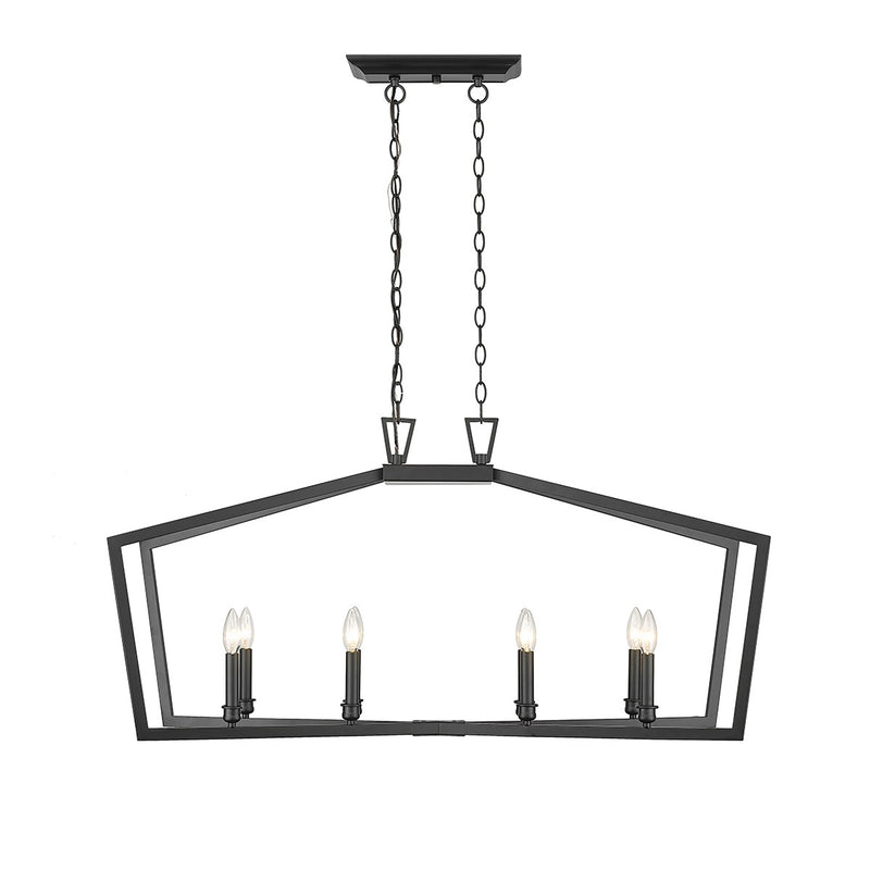 Millennium 4528-MB Eight Light Chandelier, Matte Black