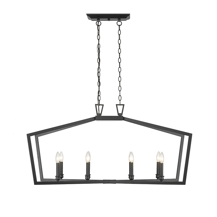 Millennium 4528-MB Eight Light Chandelier, Matte Black