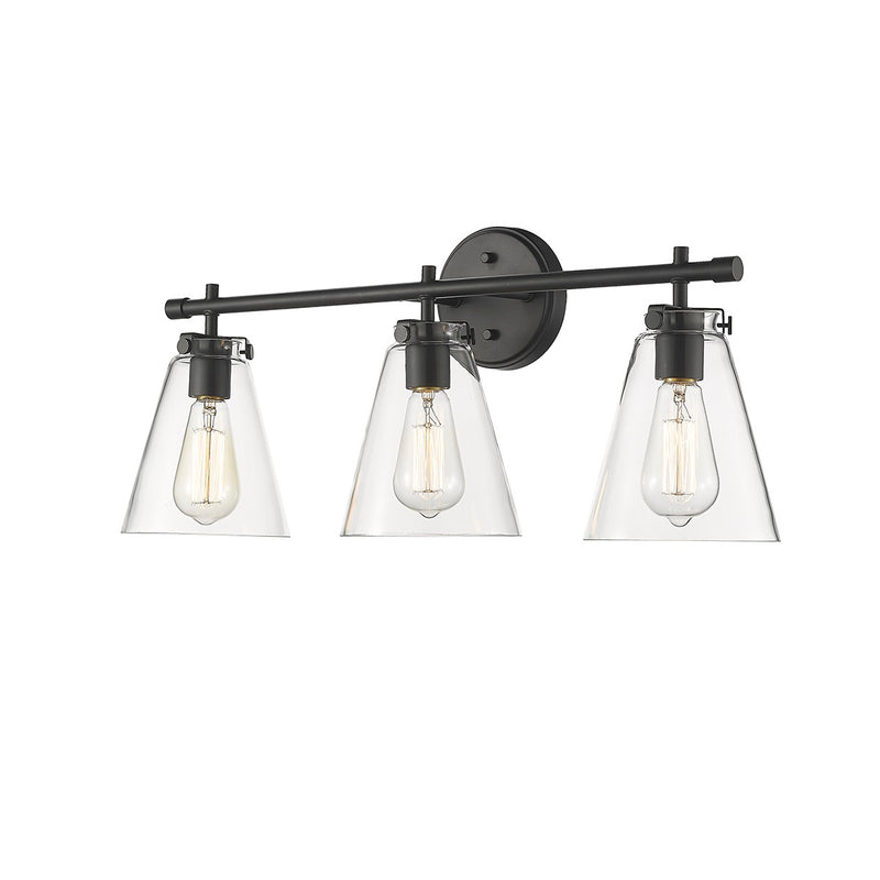 Millennium 8123-MB Three Light Vanity, Matte Black