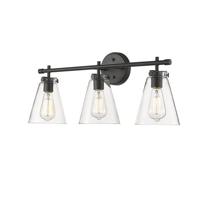 Millennium 8123-MB Three Light Vanity, Matte Black