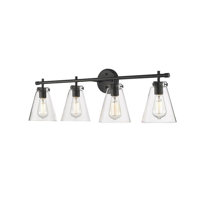 Millennium 8124-MB Four Light Vanity, Matte Black