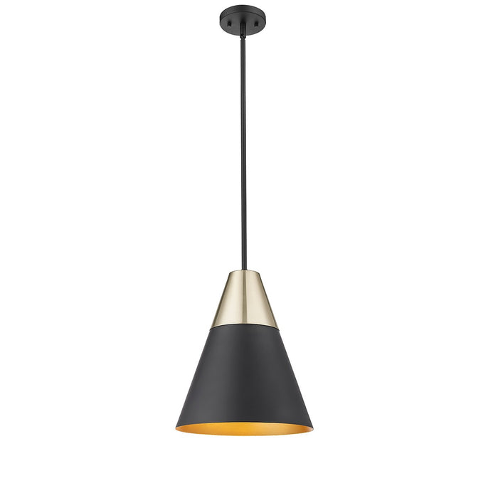 Millennium 9241-MB/MG One Light Pendant, Matte Black Modern Gold
