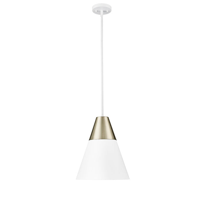 Millennium 9241-MW/MG One Light Pendant, Matte White Modern Gold