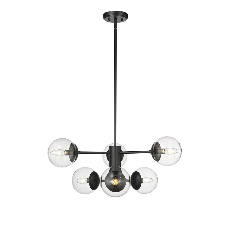 Millennium 8156-MB Six Light Pendant, Matte Black