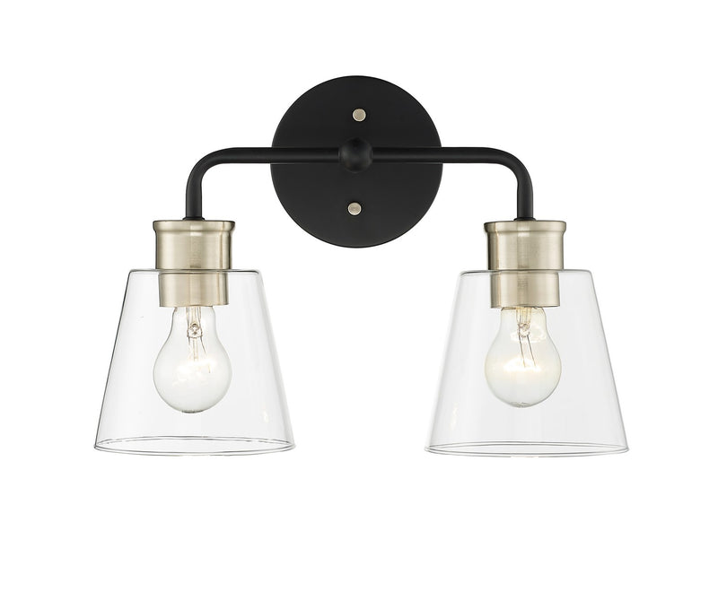 Millennium 9132-MB/MG Two Light Vanity, Matte Black Modern Gold