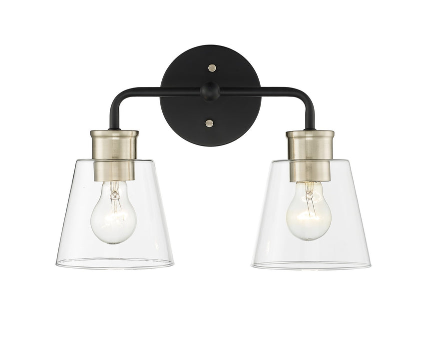 Millennium 9132-MB/MG Two Light Vanity, Matte Black Modern Gold