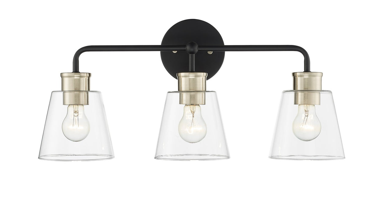 Millennium 9133-MB/MG Three Light Vanity, Matte Black Modern Gold