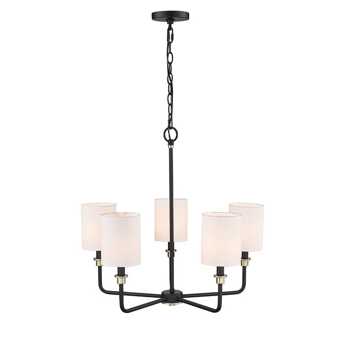 Millennium 9145-MB/MG Five Light Chandelier, Matte Black Modern Gold