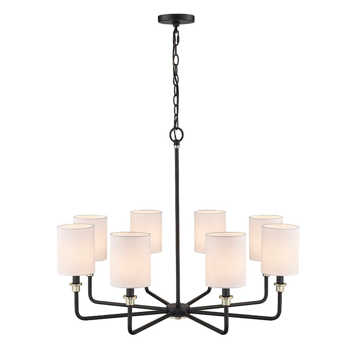 Millennium 9148-MB/MG Eight Light Chandelier, Matte Black Modern Gold