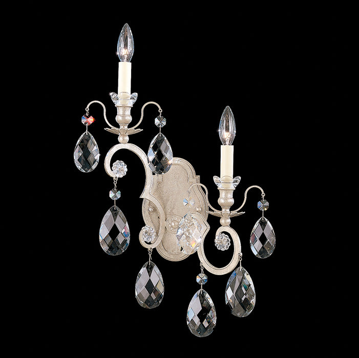 Schonbek 3757-48 Two Light Wall Sconce, Antique Silver