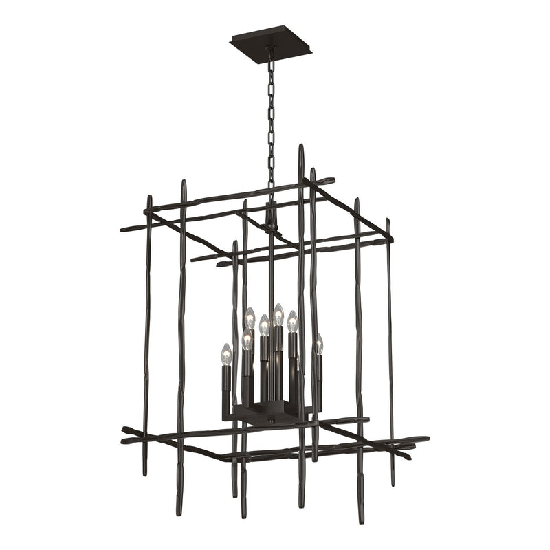 Hubbardton Forge 101317-SKT-14 Eight Light Chandelier, Oil Rubbed Bronze