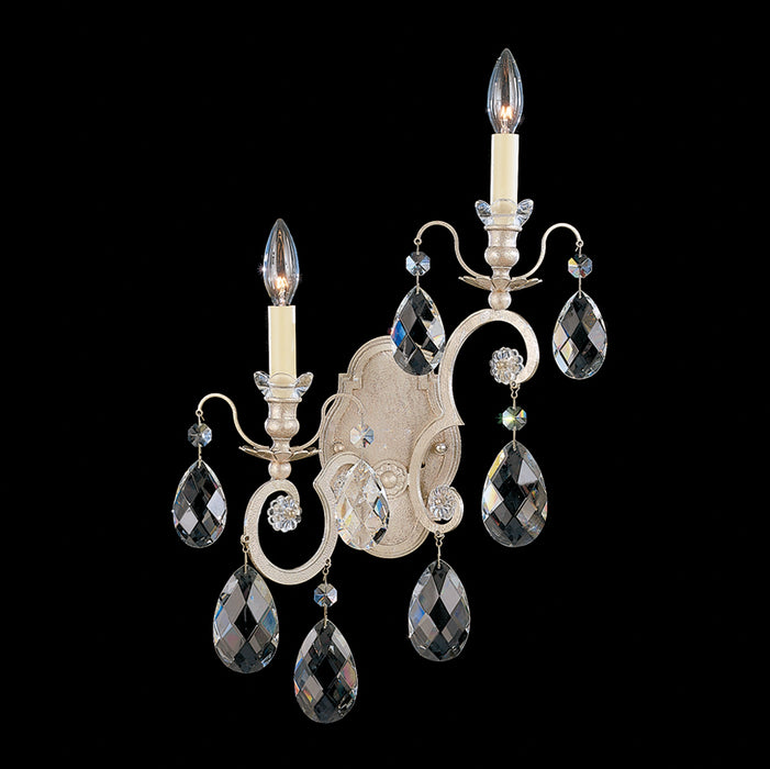 Schonbek 3758-48 Two Light Wall Sconce, Antique Silver